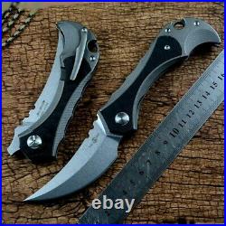 High-End Clip Point Folding Knife Pocket Hunting Survival 14C28N Steel Titanium