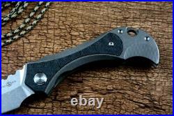 High-End Clip Point Folding Knife Pocket Hunting Survival 14C28N Steel Titanium