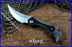 High-End Clip Point Folding Knife Pocket Hunting Survival 14C28N Steel Titanium