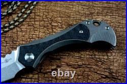 High-End Clip Point Folding Knife Pocket Hunting Survival 14C28N Steel Titanium