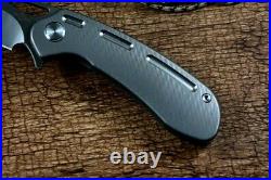 High-End Clip Point Folding Knife Pocket Hunting Survival S110V Steel Titanium S