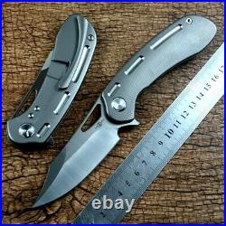 High-End Clip Point Folding Knife Pocket Hunting Survival S110V Steel Titanium S