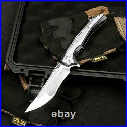 High-End Drop Point Folding Knife Pocket Hunting Survival 14C28N Steel Titanium