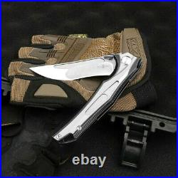 High-End Drop Point Folding Knife Pocket Hunting Survival 14C28N Steel Titanium