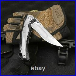 High-End Drop Point Folding Knife Pocket Hunting Survival 14C28N Steel Titanium