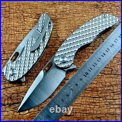 High-End Drop Point Folding Knife Pocket Hunting Survival M390 Steel Titanium S