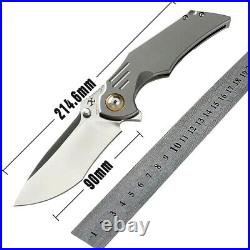 High-End Drop Point Folding Knife Pocket Hunting Survival S35VN Steel Titanium S