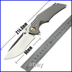High-End Drop Point Folding Knife Pocket Hunting Survival S35VN Steel Titanium S