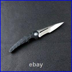 High-End Drop Point Folding Knife Pocket Hunting Wild M390 Steel Titanium Handle