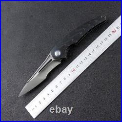 High-End Drop Point Folding Knife Pocket Hunting Wild M390 Steel Titanium Handle