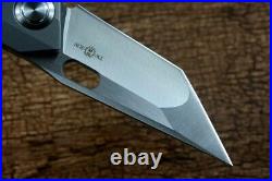 High-End Tanto Folding Knife Pocket Hunting Wild Survival 14C28N Steel Titanium