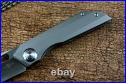 High-End Tanto Folding Knife Pocket Hunting Wild Survival 14C28N Steel Titanium