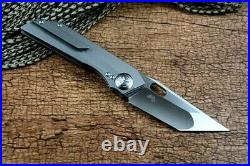 High-End Tanto Folding Knife Pocket Hunting Wild Survival 14C28N Steel Titanium