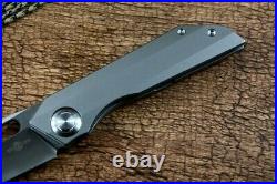 High-End Tanto Folding Knife Pocket Hunting Wild Survival 14C28N Steel Titanium