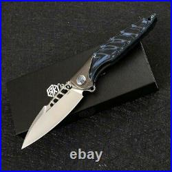 High-end Drop Point Folding Knife Pocket Hunting 154CM Steel Titanium/G10 Handle