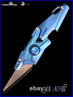 High-end Mechanical Wharncliffe Folding Knife Pocket Hunting Titanium Handle EDC