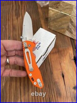 Hinderer Knives XM Slippy Slicer Stonewash Orange G10 Brand New In Box BNIB