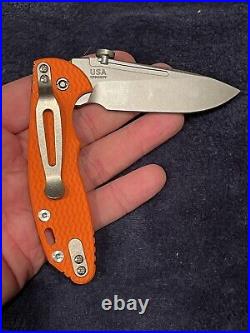 Hinderer Knives XM Slippy Slicer Stonewash Orange G10 Brand New In Box BNIB