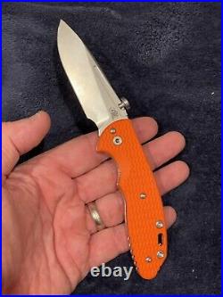 Hinderer Knives XM Slippy Slicer Stonewash Orange G10 Brand New In Box BNIB