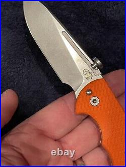 Hinderer Knives XM Slippy Slicer Stonewash Orange G10 Brand New In Box BNIB