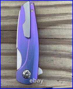 Holt Bladeworks Haptic Custom Purple Knife Stone Washed 2.0 M 390 #679