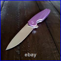 Holt Bladeworks Morpheus Purple Titanium M390 Stonewashed Liner Lock Knife Rare