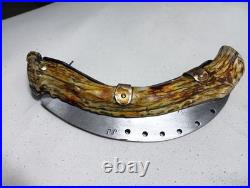 Horn handle folding knife