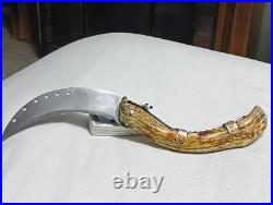 Horn handle folding knife