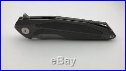 Hot Custom Make Titanium CF S35VN Stonewashed Flipper Bearing Camping Knife