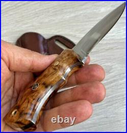 Hunting Knife 1075 Carbon Steel and Chestnut Wood Handle Blacksmith Made Camping