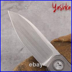 Hunting Knife CPM 20CV Folding Blade Titanium Handle Waterproof Box Outdoor New