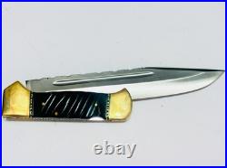 Impact Custom Made Knives 14 Folding Blade Bowie Pocket Knife RARE Pocketknife