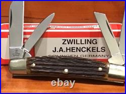 J. A. Henckels HK 1-HBN 4 Blade Congress Bone Knife Made In Germany/Box