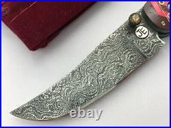 JE Custom Folding Knife Mother Board Handles Titanium Liner Lock Damascus Blade