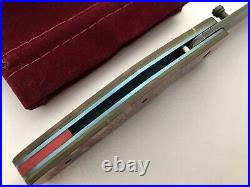 JE Custom Folding Knife Mother Board Handles Titanium Liner Lock Damascus Blade