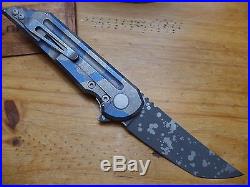 Jake Hoback Knives Kwaiback Ti Blue/Grey Camo CPM-20CV Authorized Dealer