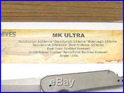 Jake Hoback Mk Ultra Custom Stonewash S35vn Tanto Titanium Folding Pocket Knife