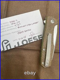 Jared Oeser Custom Knives Nebo 2 Flipper Pocket Knife Prototype Batch 11/2018