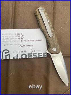 Jared Oeser Custom Knives Nebo 2 Flipper Pocket Knife Prototype Batch 11/2018