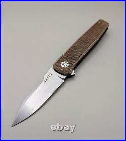 Jared Oeser Custom Knives Neo Flipper / AEB-L Blade / micarta handle / USA Rare