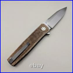 Jared Oeser Custom Knives Neo Flipper / AEB-L Blade / micarta handle / USA Rare