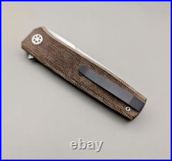 Jared Oeser Custom Knives Neo Flipper / AEB-L Blade / micarta handle / USA Rare