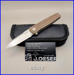 Jared Oeser Custom Knives Neo Flipper / AEB-L Blade / micarta handle / USA Rare