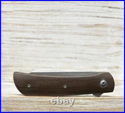Jared Price Custom Knives Swift V2 Sheepsfoot Magnacut Vintage Canvas Micarta