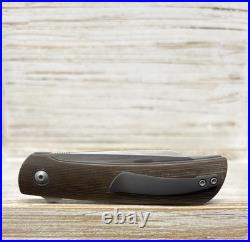 Jared Price Custom Knives Swift V2 Sheepsfoot Magnacut Vintage Canvas Micarta