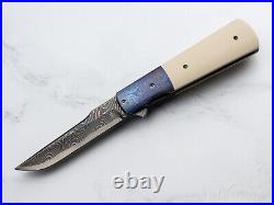 Jason Clark Barlow Clip Point Custom Damascus Knife