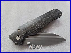 Jason Guthrie Knives Scout, Bacon Damascus, Silver LSCF, Mokuti Clip, PVD Ti