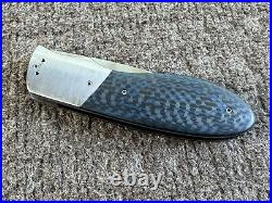 Jeff CHAFFEE Custom Handmade Pocket Knife Carbon Fiber Blue Lock