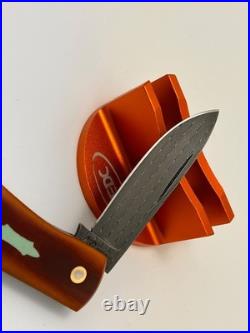 Jeff Pearce Butterscotch Micarta Vegas Forge Stainless Damascus Sod Buster