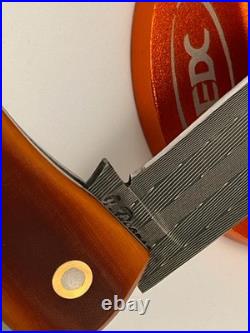 Jeff Pearce Butterscotch Micarta Vegas Forge Stainless Damascus Sod Buster